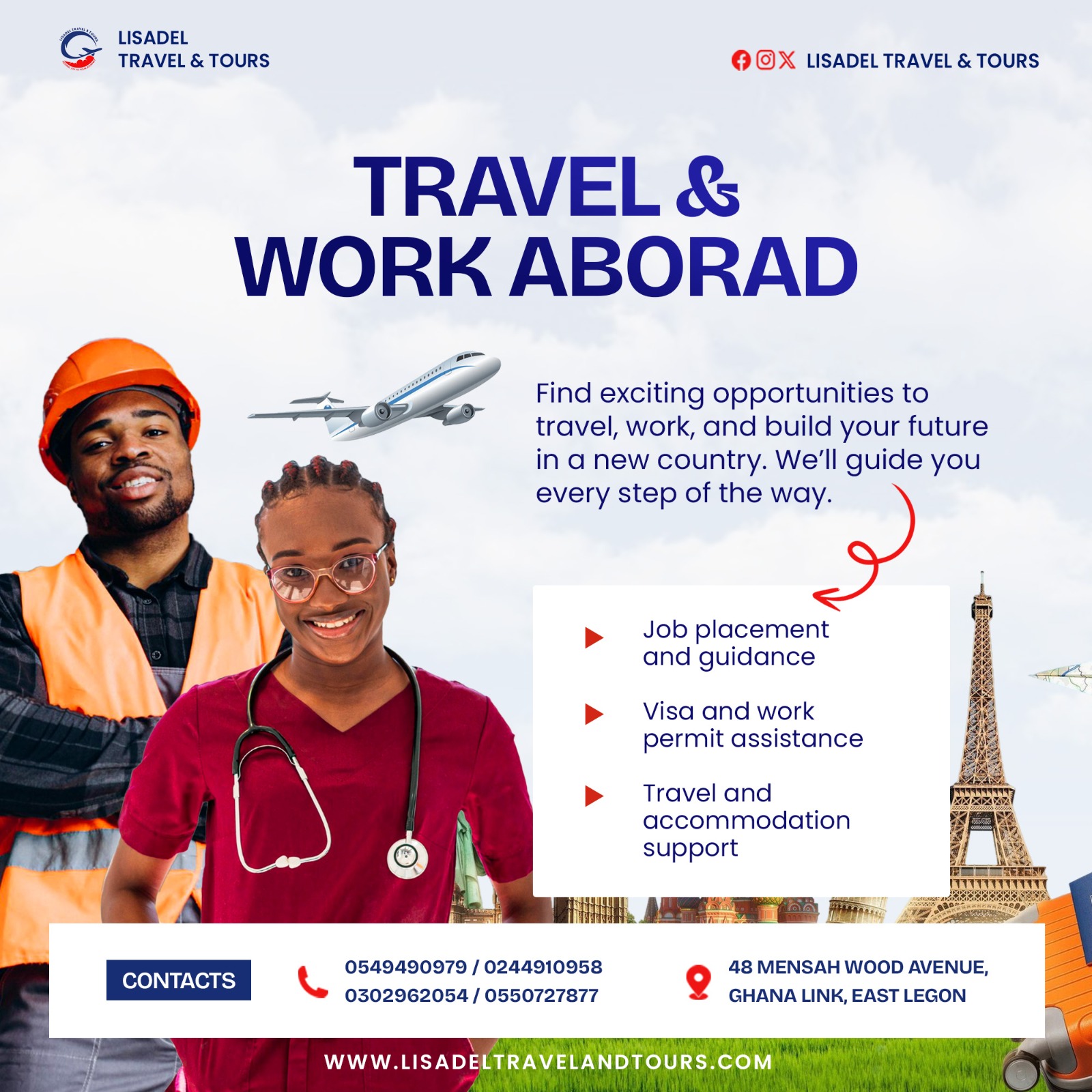 Explore Work Abroad Opportunities with Lisadel Travel & Tours